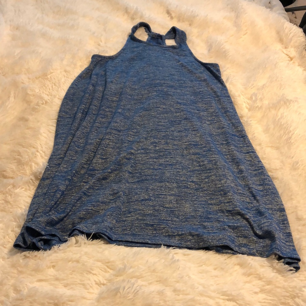 Gap blue heathered tank swing dress M